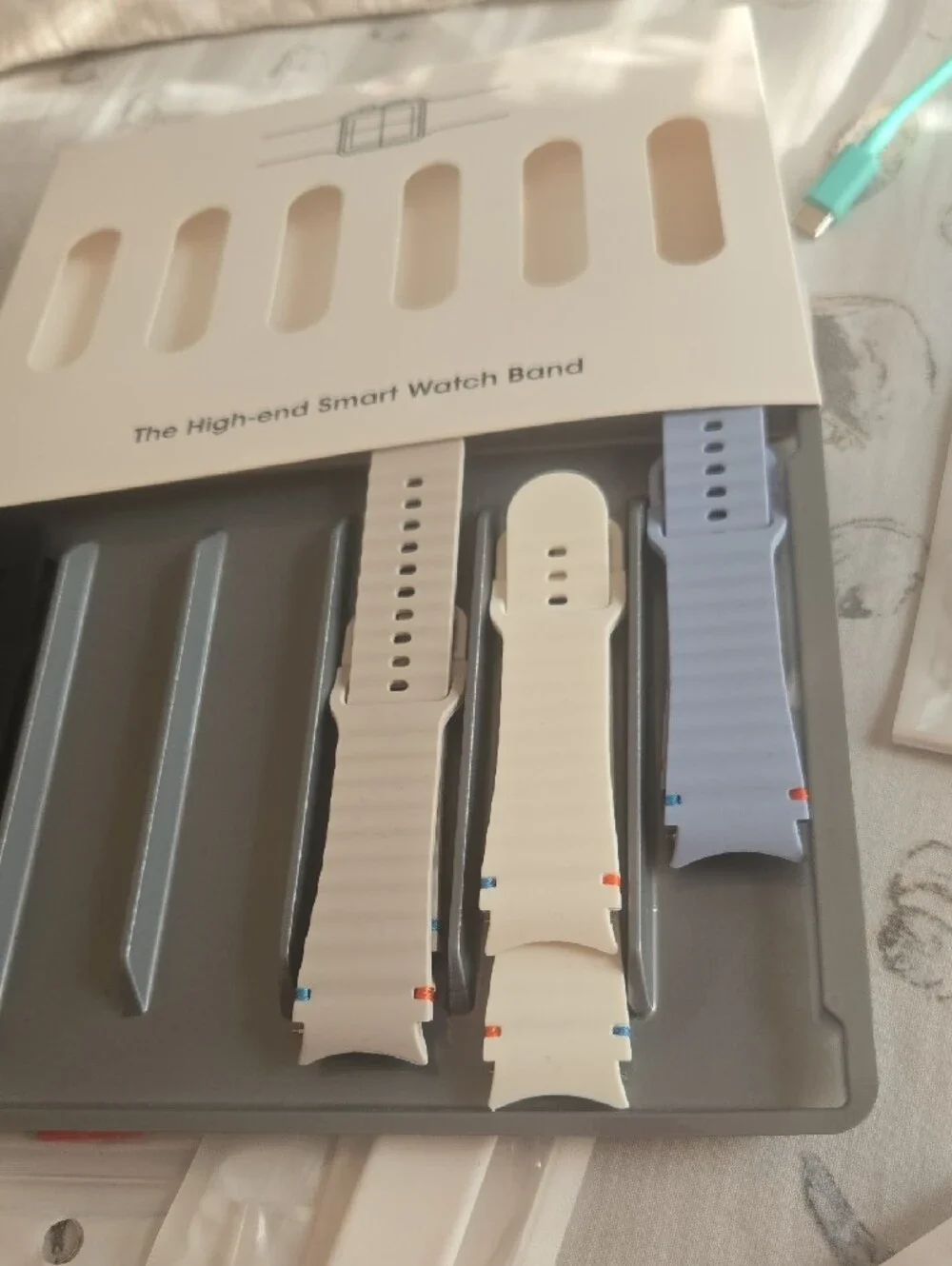 Samsung Silicone Watch Bands in Cyan Blue and Light Pink